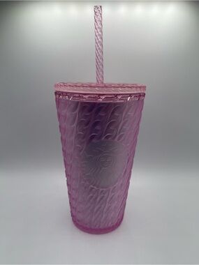 Starbucks Pink Textured Reusable Cup with Straw